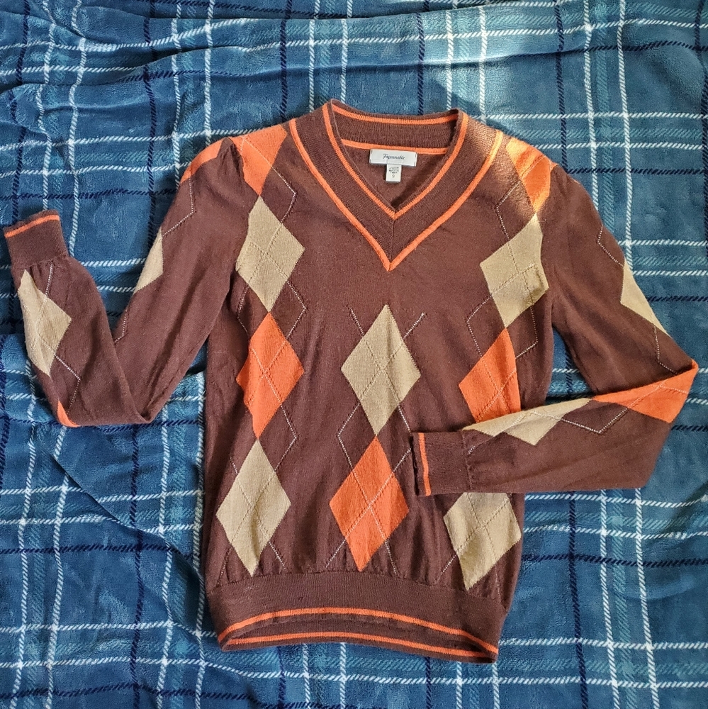 Faconnable Argyle sweater 100% wool